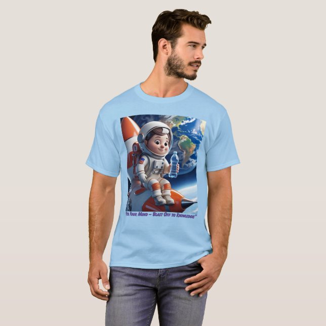 "Astronauta Rocket Space Adventure Graphic T-Shirt (Frente Completa)