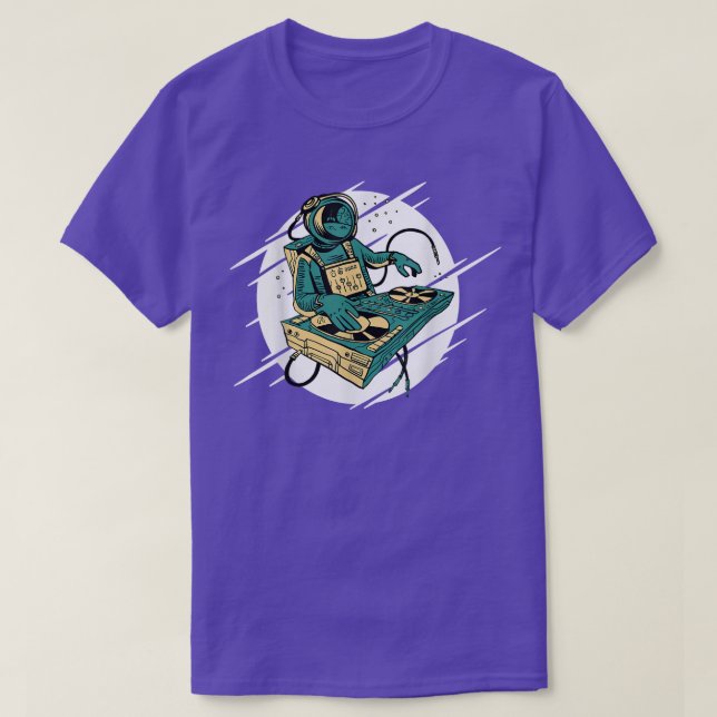 Astronauta Space Music Dj T-Shirt (Frente do Design)