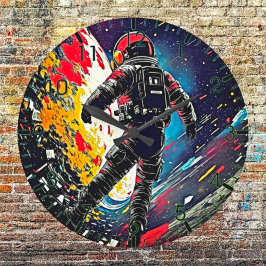 Astronauta Vibrante Perdido no Relógio Espacial -