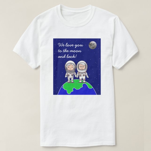 Astronautas avós da camiseta masculina de Jo Image (Frente do Design)