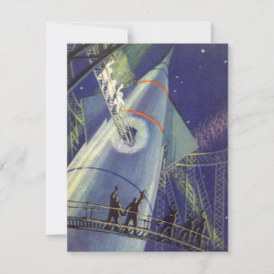 Astronautas de Ficção Científica Vintage em Nave E