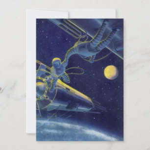 Astronautas de Ficção Científica Vintage no Exteri