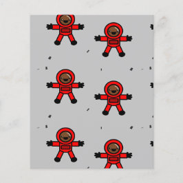 Astronautas de terno vermelho em cinzas