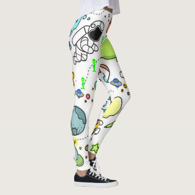 Astronautas Espaços Aliens Leggings (Direita)