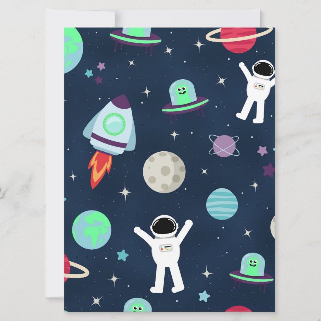 Astronautas Planetas Foguetes e Alienígenas (Frente)