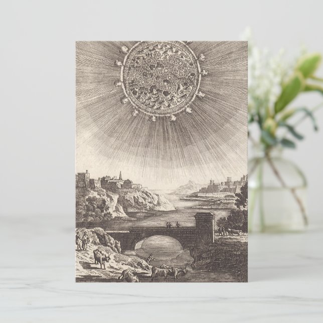 Astronomia Antiga Céu com Sol por Allain Mallet (Em pé/Frente)