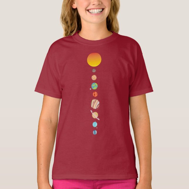 Astronomia do sistema solar planetas T-Shirt (Frente)