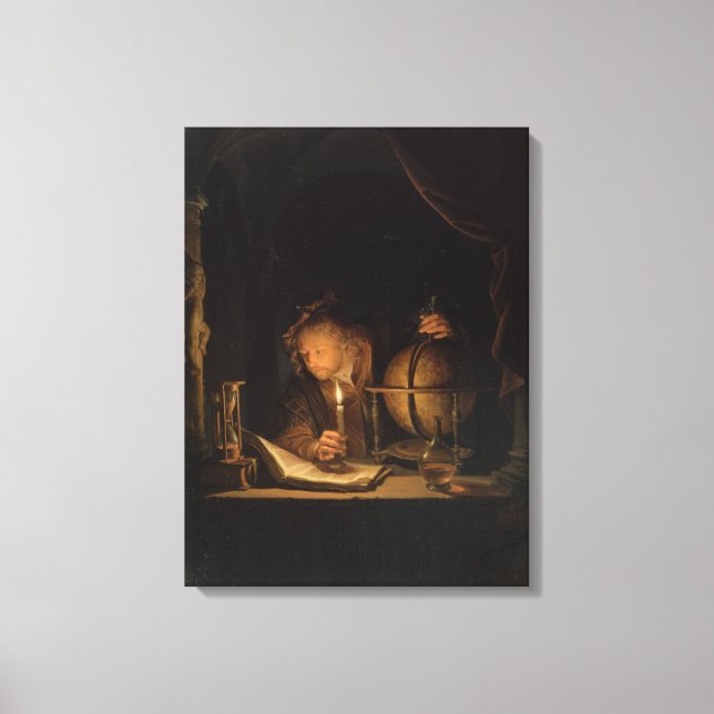 Astrônomo à Luz de Vela Canvas (Frente)