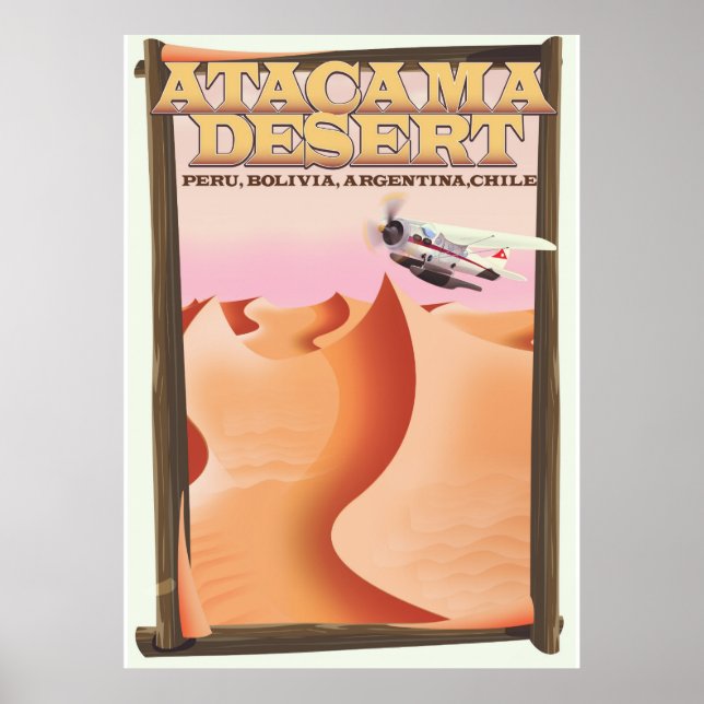 Atacama Desert Adventure poster de viagens. (Frente)