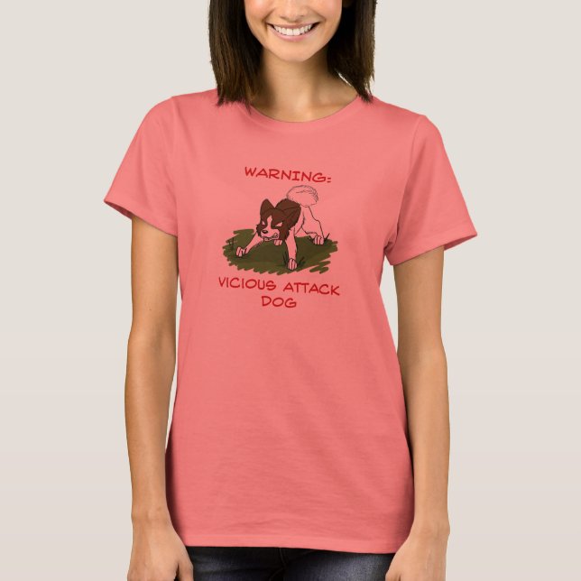 Atacar Cachorro Buffy Camisas de Mulheres (Frente)