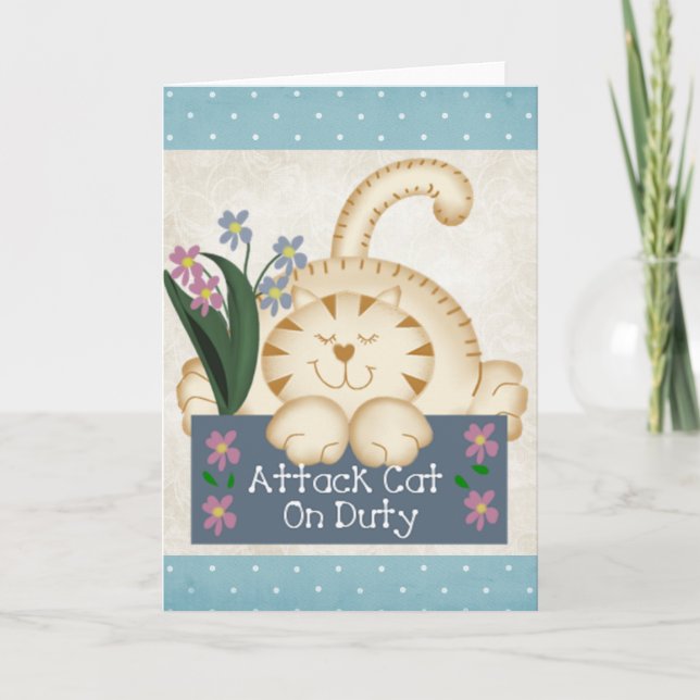 Atacar Gato no Cartão de Saudação de Corte (Frente)