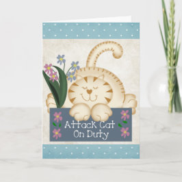Atacar Gato no Cartão de Saudação de Corte