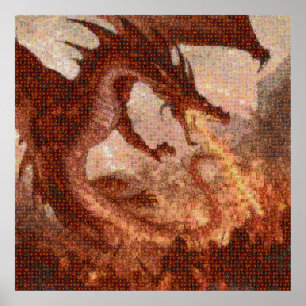 Ataque a Dragão Voador Foto poster Mosaico
