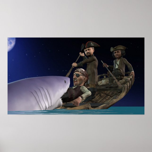 Ataque ao tubarão - Poster pequeno (Frente)