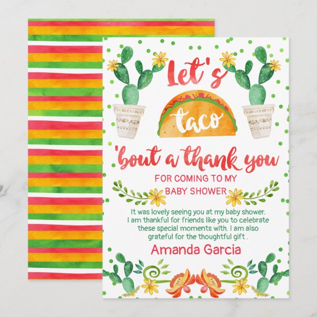 Ataque do Taco da festa uns cartões de (Frente/Verso)