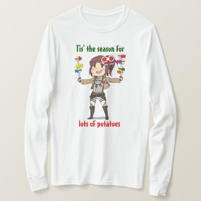 Ataque no t-shirt longo da Capa do feriado do titã (Frente do Design)