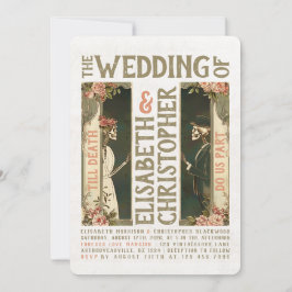 Até a morte Art Nouveau Convite para Casamento