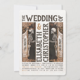 Até a morte Art Nouveau Convite para Casamento