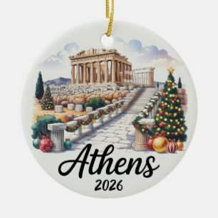 Atenas Grécia 2026 Enfeite de Natal Presente de Vi