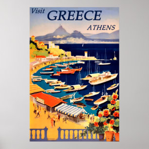 Atenas, Poster de Viagens vintage Grécia