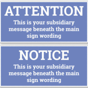 Atenção - Dois Adesivos de Sinal de Notificação Az