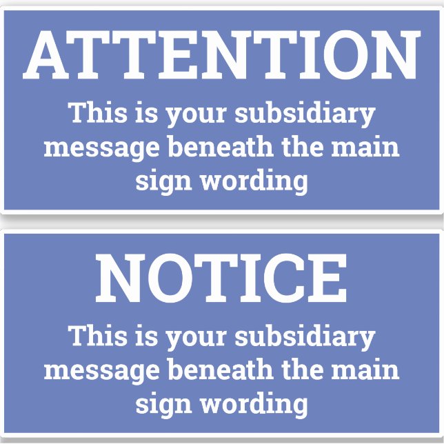 Atenção - Dois Adesivos de Sinal de Notificação Az (Frente)