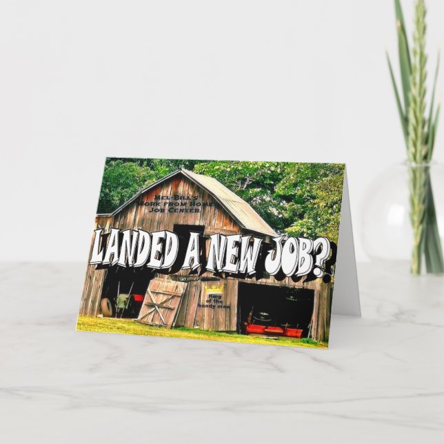 ATERROU um TRABALHO, cartão (Frente)