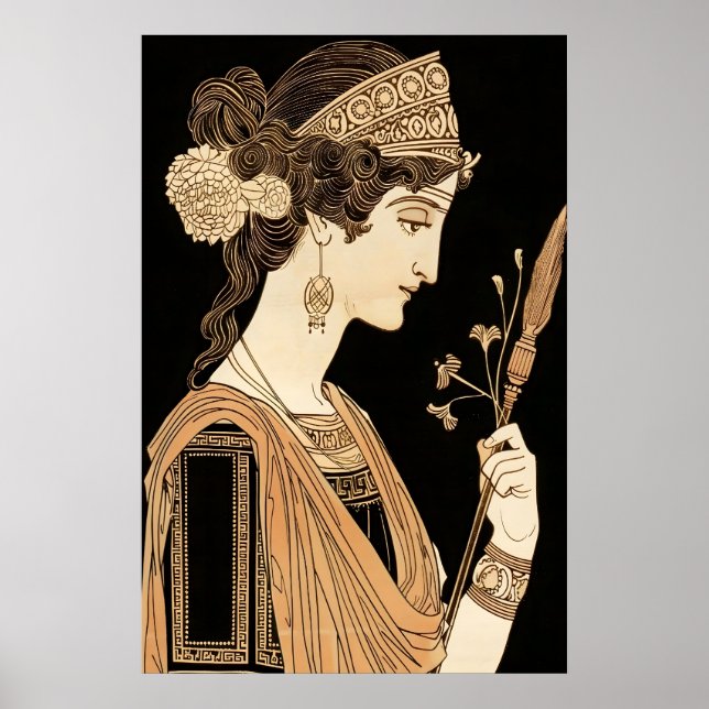 Athena Art Print Ancient Greek Goddess Poster (Frente)