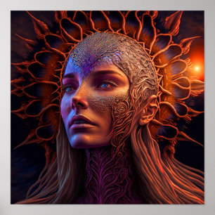 Athena - Impressão de Arte da Muralha da Deusa Gre