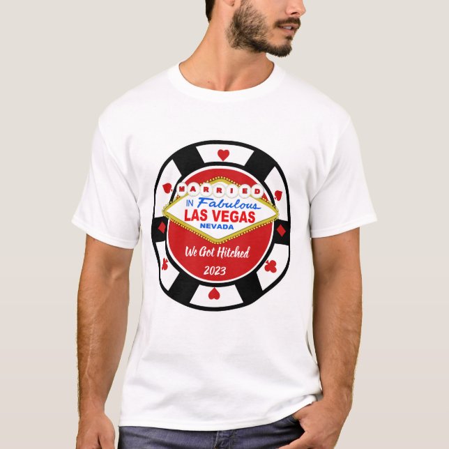Atingido em Vegas Poker Chip T-Shirt (Frente)