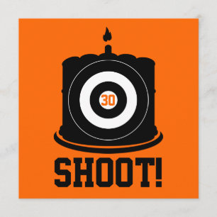 Atire! Um Caçador Atinge 30 - Convite Para anivers