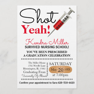 Atirou Sim! Convite para Graduação Escolar de Enfe