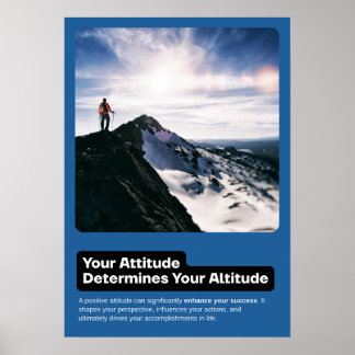 Atitude Determina Poster de Motivação de Altitude