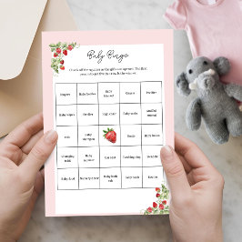 Atividade de Bingo de Bebê Morango em Aquarela