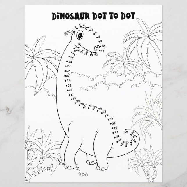 Atividade Infantil Dinossauro Conecte os Pontos Po (Frente)
