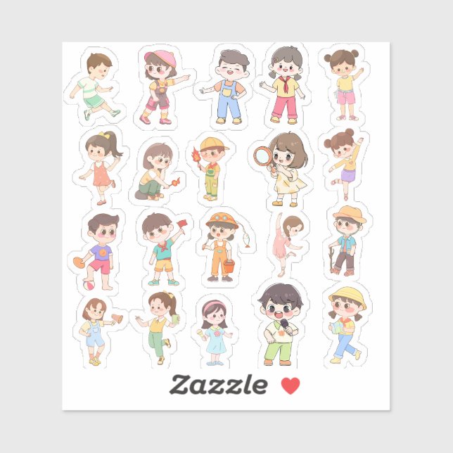 Atividades de Adesivos de Vinil para Crianças Fofa (Folha)