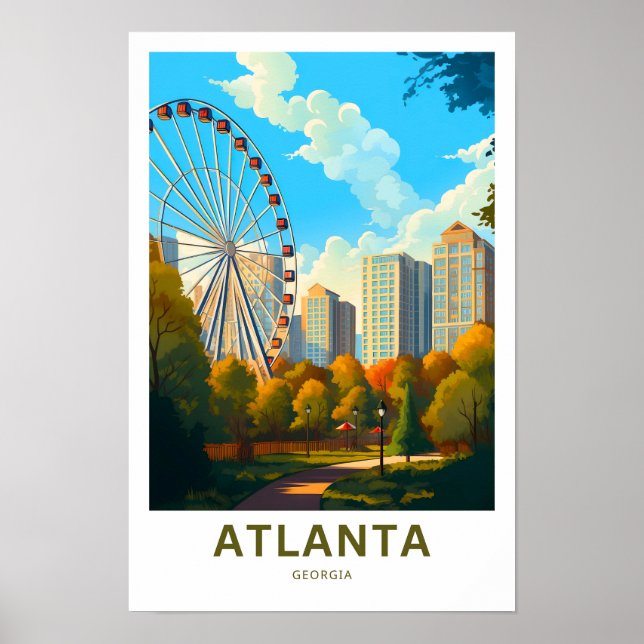 Atlanta Georgia Viagem Impressão (Frente)