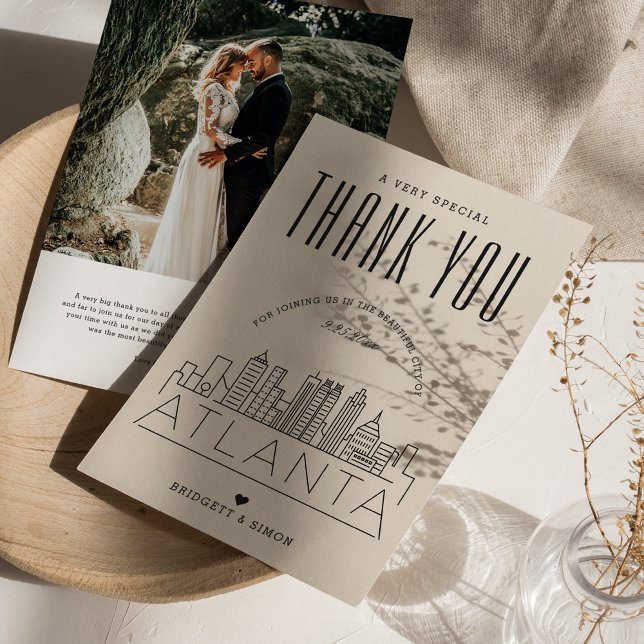Atlanta Wedding | Obrigado + Cartão com fotos (Criador carregado)