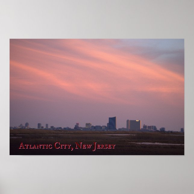 Atlantic City em Sunset Poster (Frente)
