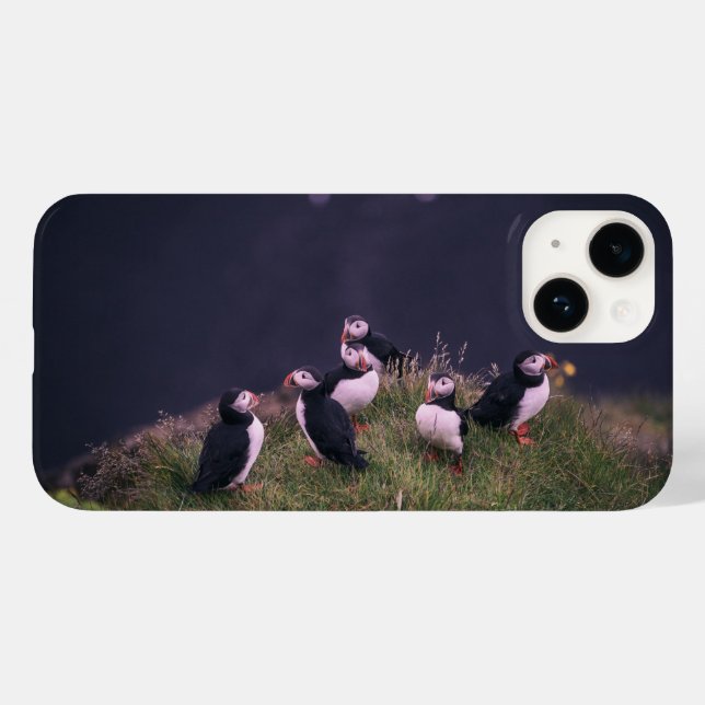 Atlantic Puffins iPhone 14 Case (Verso (horizontal))