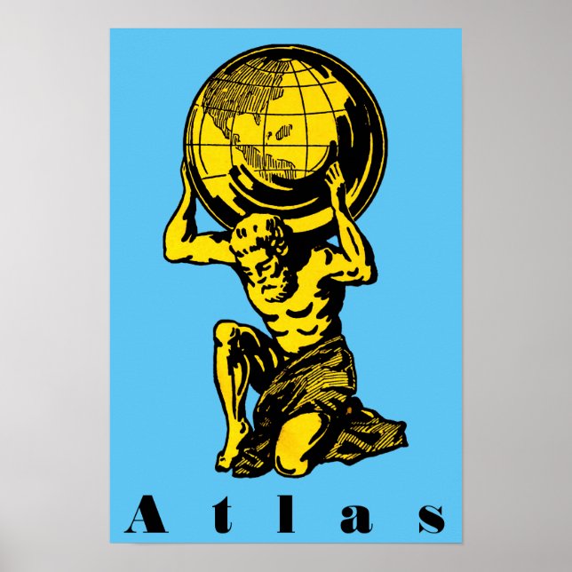 Atlas Mitologia Grega Poster Inspiradora (Frente)