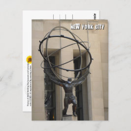 Atlas Segurando os Céus - Cartão postal NYC V