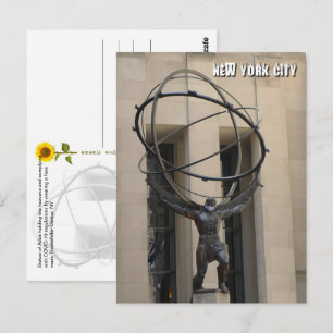 Atlas Segurando os Céus - Cartão postal V de NYC