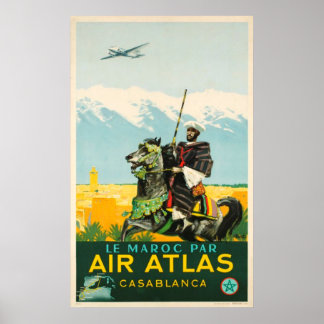 Atlas Vintage Maroc Casablanca Adv Poster