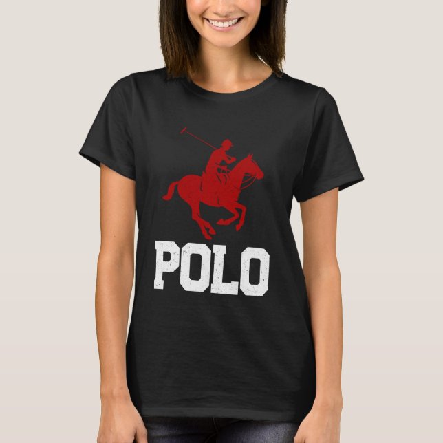 Atletas de Polo Jogador de Polo Cavalgando Equitaç (Frente)
