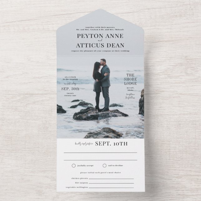 Atmosfera Tudo em Um Convite de Casamento com RSVP (Interno)