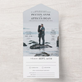 Atmosfera Tudo em Um Convite de Casamento com RSVP