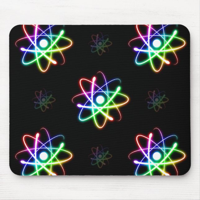 Átomos de incandescência coloridos - mousepad (Frente)