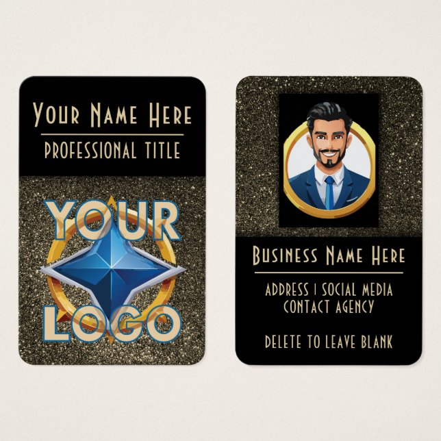 Atores Dourados de luxo negros profissionais (Frente & Verso)