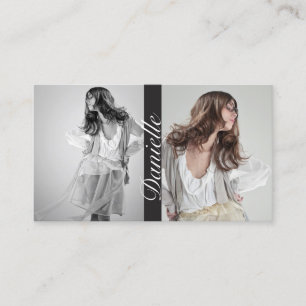 Atores e Modelos Cartão de visita de Foto Dupla